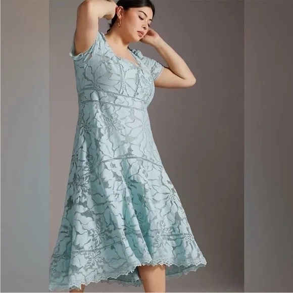 Anthropologie By AnthropologieSlim Lace Maxi Dress in Blue Size 18W